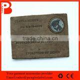 Eco-friendly Silk Screen Printing PU Leather Badge Accept Customized Size and Logo