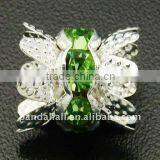 Brass Crown Rhinestone Beads, Grade A, Silver Color(RB-Q025-3) thumbnail-1