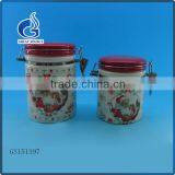 Round Kitchen Storage Jars Ceramic Tea Sugar Coffee Canister Wholesale