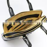 New Men's Briefcase Crocodile Grain Bag Black PU Leather Briefcase thumbnail-6