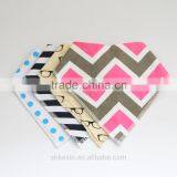 Cotton Fabric Triangle Pretty Baby Bibs With Snaps thumbnail-3