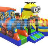 2016 New Design Minions Train Inflatable Playground Outdoor Obstacle