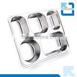5 Grids Stainless Steel Snack Plate & Fast Food Tray thumbnail-6