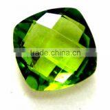 Peridot Checkerboard Cushion Gemstone Loose Peridot Pendant Gemstone thumbnail-2