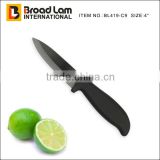 4'' Black Color Blade Ceramic Paring Knife ABS+TPR Coating Plastic Handle