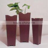 Faux Leather Wooden Flower Vase for Hotel Restaurant Home Office thumbnail-1