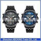 30M Water Resistant skmei New Black Metal Cheap LED Watches For Men