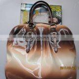 Custom Design Gradient Woman Gender Saddle Bag Shiny Leather Tote thumbnail-1