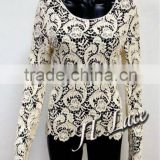 Elegant summer lady sleeved cotton vest lace for garment accessory without lining(F0018)