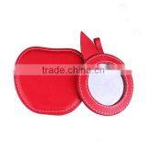 Hot Selling Red Leather Pocket Size Mirror