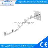 Wire Metal Wall Mounted Garment Display Rack Hooks Silver Tone thumbnail-1