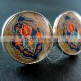 20mm Silver Plated Morocco Style Flower Art Collage Round Glass Cabochon Fashion Cufflinks Wedding Cuff Links Gift 6600054 thumbnail-2