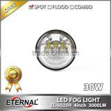4.5" 30W Universal Harley Motorcycle Auxiliary LED Fog Light Chrome Black Base Spot Driving Lamp thumbnail-4