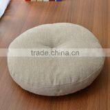 Wholesale Living Room Home Office Bed Furniture Soft Linen Round Linen Seat Sofa Pouffe Cushion thumbnail-4