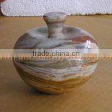 CUSTOM MADE Pakistani Supplier ONYX CANDY JARS POTS HANDICRAFTS thumbnail-2