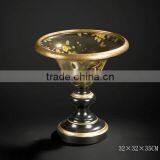 Floral Painted Wooden Candlestick Holder, Elegant Home Decorative Floor Standing Candle Holder,Unique Design Art Painting Crafts thumbnail-3