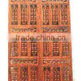 Wooden Carving Folding 4 Panel Room Divider With Iron Art Work thumbnail-1