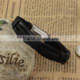 2017 New Stainless Steel Jewelry Leather Braided Bracelet for Men thumbnail-2