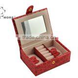 Small Faux Leather Travel Jewelry Box Organizer Display Storage Case for Rings Necklace thumbnail-2