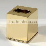 gold plated metal tissue box