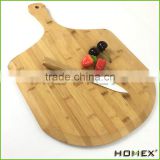 Bamboo pizza paddle fruit salad serving cutting board with handle Homex BSCI/Factory