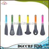 NBRSC High Quality Set of 6 Pieces Colorful Nylon Kitchen Utensils Set Ladle Slotted Strainer Spatula Spoon Solid thumbnail-5