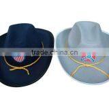 China Cheap Blue Orange Custom Gentleman Dad Fitted Wool Felt Cowboy Hat Wholesale Print Logo on Sale thumbnail-4