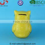 BSCI Audit Painted and Glazed Lovely Ceramic Owl Coin Bank thumbnail-3