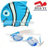 Custom Cute Swim Goggle and Fun Fish Shape With Multi Color Printing Cap for Kid - Blue thumbnail-1