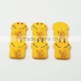 Set of 6 Yellow Smile Face Household Plastic Self Adhesive Wall Hook thumbnail-2