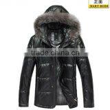 Men Leather Jacket With Fur Collar thumbnail-1