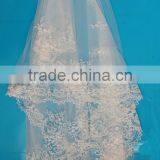 China Factory Embroidery Lace Indian Bridal Wedding Veils With Combs thumbnail-1