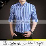 OEM Custom Wholesale Fitness Slim Fit Rayon Polyester Cotton Stripe Shirt Designs for Men thumbnail-3