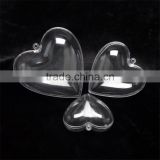 Christmas supplies High transparent food grade environmental protection material Plastic heart-shaped Christmas ball