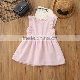 Latest Design Girls Top Soft Summer Dresses Baby Girls Plain Color Little Girl Party Casual Dress Wholesale thumbnail-3