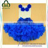 Yiwu Factory Direct Sales Dark Bule Pettiskirt White Top With Flowers Pettiskirt Set for Kids thumbnail-1