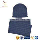 Warm Merino Wool Hat Scarf Attached,Cable Knit Wholesale Hat and Scarf Set thumbnail-4