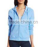New Design Women's Ribbed-knit Cuffs and Hem Fleece Sweatshirts Zipper With Hood thumbnail-3