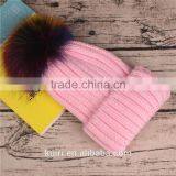 Wholesale Beanie Hats With Raccoon Fur Ball for Women Winter thumbnail-3
