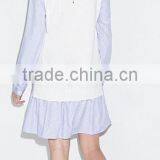 Runwaylover EY2189D Ladies Falbala Collar Fashion Splice Casual Dress thumbnail-2