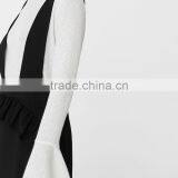 2018 Spring Pinafore Dress With Ruffle Black Suspender Skirt for Women thumbnail-4