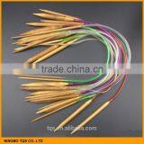 18Pcs/set 16" 40cm Cheap Colorful Plastic Circular Nature Bamboo Circular Knitting Needle Set thumbnail-5