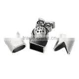 Hook Clasps Bracelet End Bar With Slider For Leather Bracelet Owl Halloween Antique Silver 19mm X13mm 13mm X12mm thumbnail-1