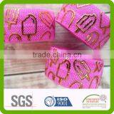 Custom Color Soft Nylon Fabric Gold Foil Print Elastic thumbnail-2