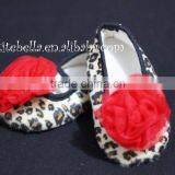 Leopard Print Shoes With Hot Red Rosettes Pettishoes Crib Shoes MAS16 thumbnail-1