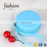 CR proffesional sales team cheap fancy earphone bag lovely round shape blue bulk wholesale silicone coin purse