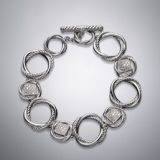 Sterling Silver DY Pave Diamond Linked Infinity Bracelet