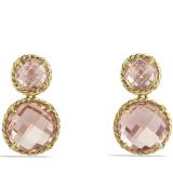 Gold Plated Chatelaine Mini Double-Drop Earrings with Morganite(E-038)