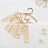 2020 Autumn Ins Baby Girl Pullover Lotus Leaf Collar Hollow Knit Sweater Baby Sweater Long Sleeve Thin thumbnail-6