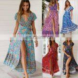 Baroque Border Print Plus Size Short Sleeve Cover up Women Summer Casual Dress thumbnail-1